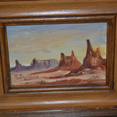 Land of the Brave Framed Oil Painting 1977 Louise B. John 12”x10”