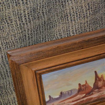 Land of the Brave Framed Oil Painting 1977 Louise B. John 12”x10”