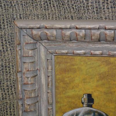 1968 Original Still Life Painting in Heavy Ornate Wood Frame