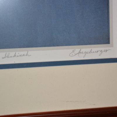 Framed & Matted Shekinah Print 199/250 Signed Esther Kniss ‘49 Augsburger