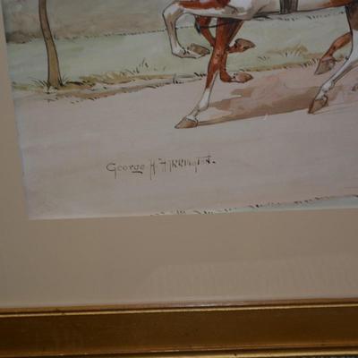 Framed & Matted George H. Harrington Stagecoach Print 37.5”x26”