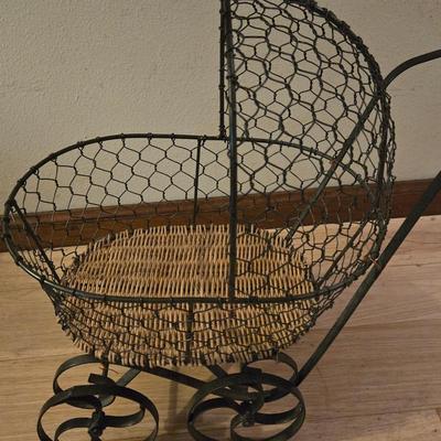 Vintage Chicken Wire Baby Doll Pram
