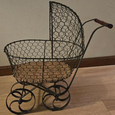 Vintage Chicken Wire Baby Doll Pram