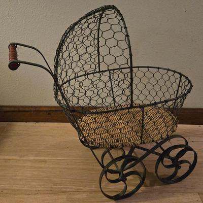 Vintage Chicken Wire Baby Doll Pram