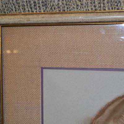 Beautiful Framed & Matted Portrait Art Signed Hougort 30.25”x23.5”