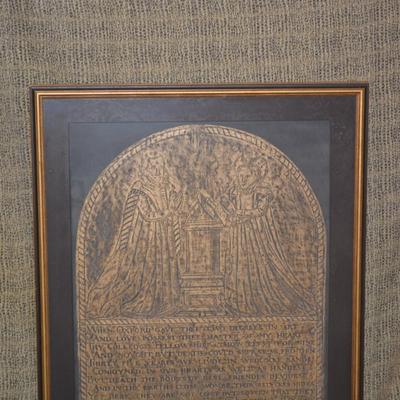 Framed & Matted Oxford John and Mary Rixman Wall Hanging 28.5”x25”