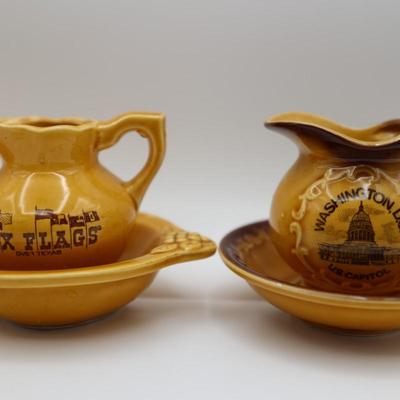 Vintage Mini Collectible Ceramic Pitcher & Saucer Sets
