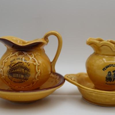 Vintage Mini Collectible Ceramic Pitcher & Saucer Sets