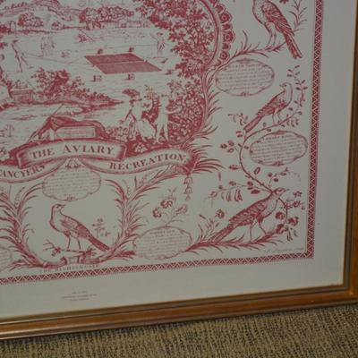 “The Aviary or Bird Fancyers Recreation” Gold Framed Art Piece 31”x27.5”