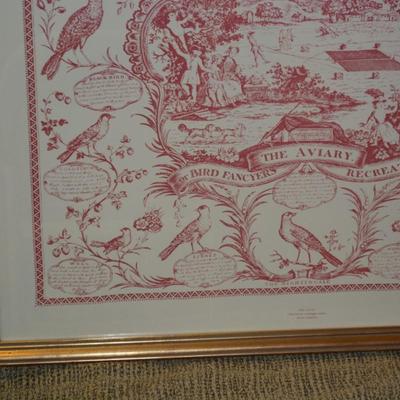 “The Aviary or Bird Fancyers Recreation” Gold Framed Art Piece 31”x27.5”