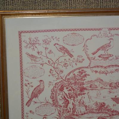 “The Aviary or Bird Fancyers Recreation” Gold Framed Art Piece 31”x27.5”