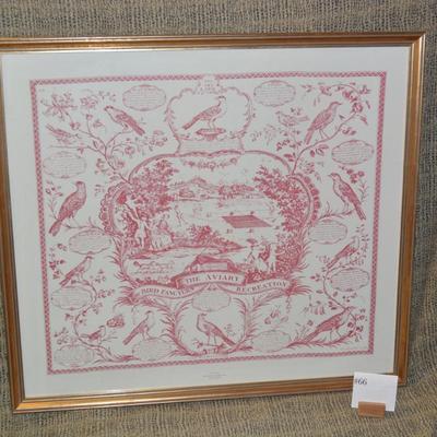 “The Aviary or Bird Fancyers Recreation” Gold Framed Art Piece 31”x27.5”