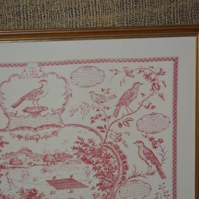 “The Aviary or Bird Fancyers Recreation” Gold Framed Art Piece 31”x27.5”
