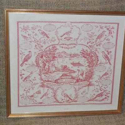 “The Aviary or Bird Fancyers Recreation” Gold Framed Art Piece 31”x27.5”
