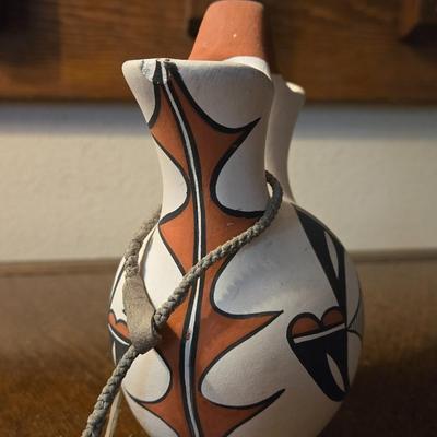 Pueblo Wedding Vase signed by GLORIA HOLGUIN of the Tiqua Tribe