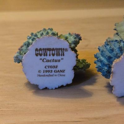 (3) Little Ganz Cactus and a Native American Chief Ornament