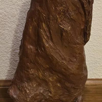 Painted Chalk Ware Native American Man Sculpture