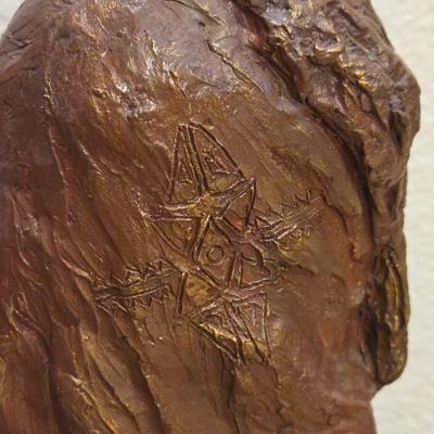 Painted Chalk Ware Native American Man Sculpture