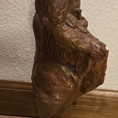 Painted Chalk Ware Native American Man Sculpture