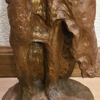 Painted Chalk Ware Native American Man Sculpture