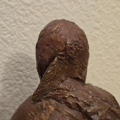 Painted Chalk Ware Native American Man Sculpture