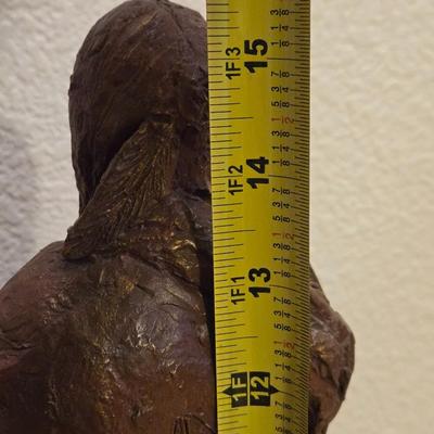 Painted Chalk Ware Native American Man Sculpture
