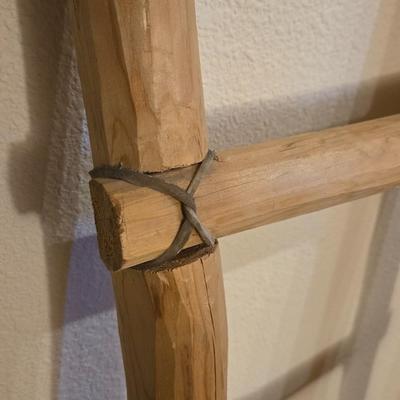 Wood and Leather Blanket Ladder