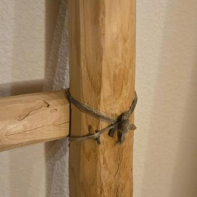 Wood and Leather Blanket Ladder