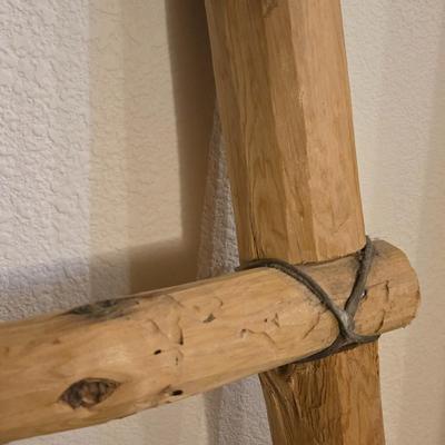 Wood and Leather Blanket Ladder