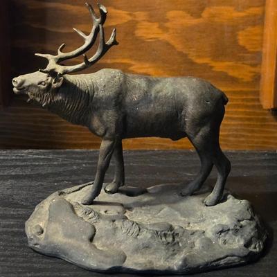 Bronze Bull Elk Statue by M. RILEY AUSTIN