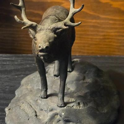 Bronze Bull Elk Statue by M. RILEY AUSTIN
