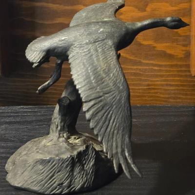 Bronze Flying Goose Sculpture by M. RILEY AUSTIN