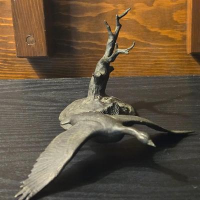 Bronze Flying Goose Sculpture by M. RILEY AUSTIN