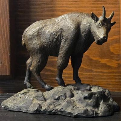 Bronze Mountain Goat Sculpture by M. RILEY AUSTIN