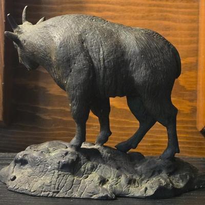 Bronze Mountain Goat Sculpture by M. RILEY AUSTIN