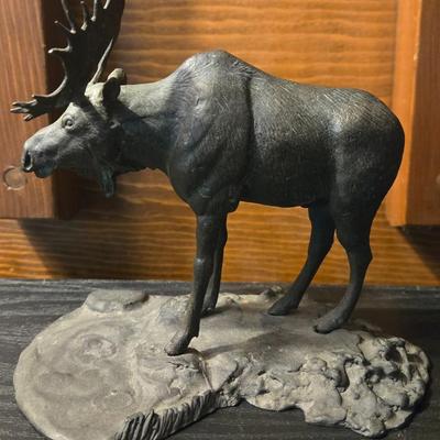 Bronze Moose Sculpture by M. RILEY AUSTIN