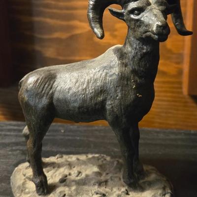 Bronze Ram Sculpture by M. RILEY AUSTIN
