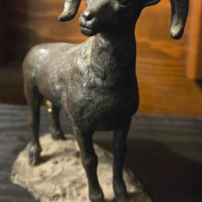Bronze Ram Sculpture by M. RILEY AUSTIN