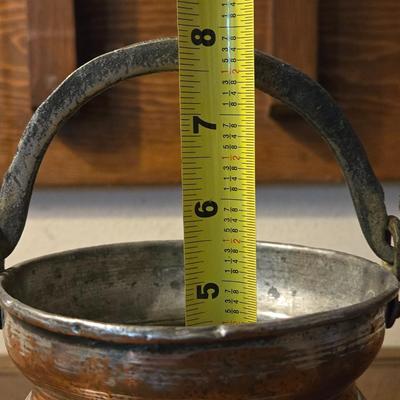 Small Copper and Iron Handle Pot