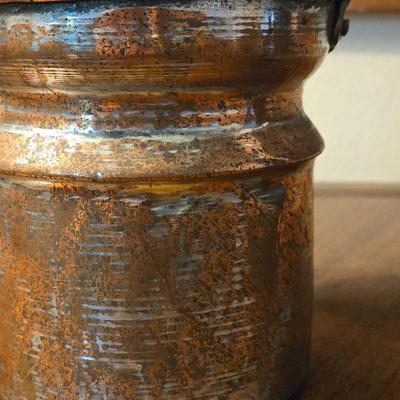 Small Copper and Iron Handle Pot