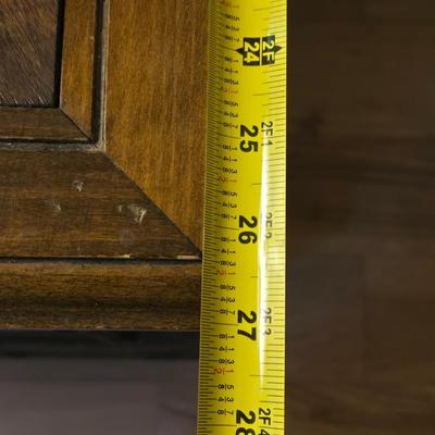 Wood and Cane Side Table with 2 Drawers