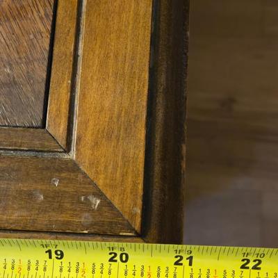 Wood and Cane Side Table with 2 Drawers