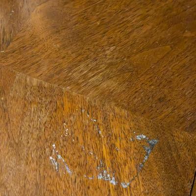 Wood and Cane Side Table with 2 Drawers