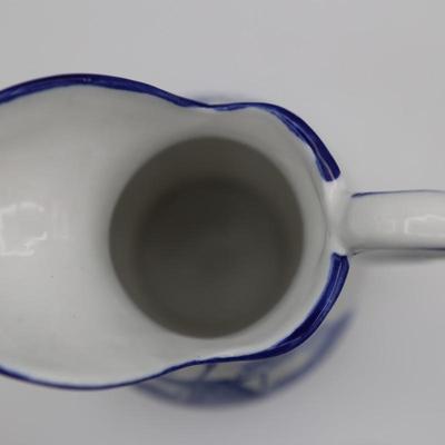 Delft Blue Hand Painted Pitcher and Saucer