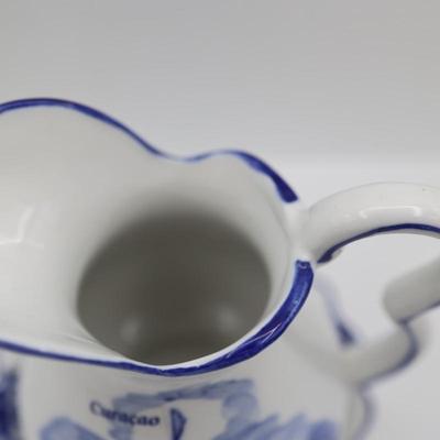 Delft Blue Hand Painted Pitcher and Saucer