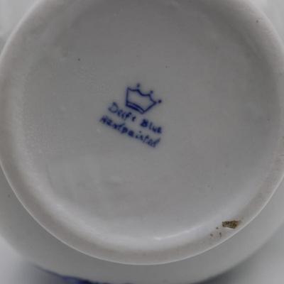 Delft Blue Hand Painted Pitcher and Saucer