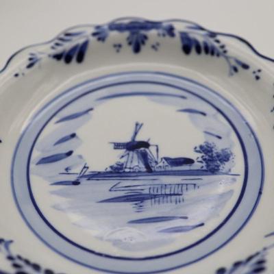 Delft Blue Hand Painted Pitcher and Saucer
