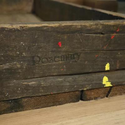 Antique Coastal Herbs Rosemary Crate