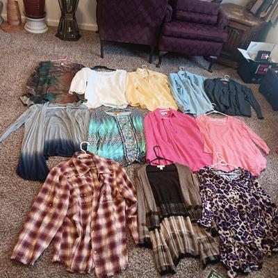 LADIES SHIRTS AND CARDIGANS (L - XL)