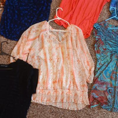 LADIES DRESSES, SKIRTS, SHIRTS, CARDIGANS AND SCARVES (L - XL)